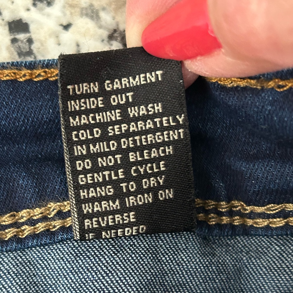 DG2 Diane Gilman New Classic Stretch Blue Denim Embroidered Ankle Jeans Size 10 - Picture 11 of 16